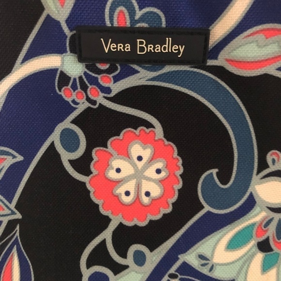 Vera Bradley Insulated Lunch Tote Box Double Handles Blue Floral Canvas Travel - Picture 4 of 6